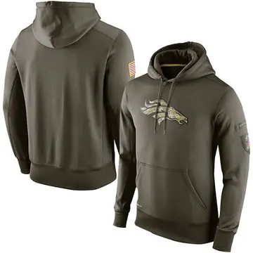 Men's Denver Broncos Olive Salute to Service KO Performance Hoodie By Nike