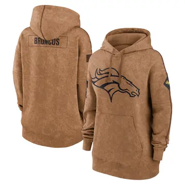 Women's Denver Broncos Brown 2023 Salute to Service Pullover Hoodie By Nike