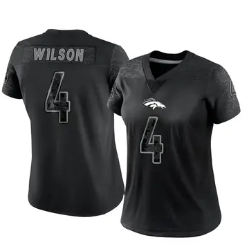 Women's Denver Broncos Zach Wilson Black Limited Reflective Jersey By Nike