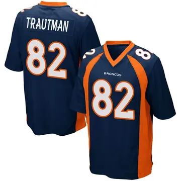 Youth Denver Broncos Adam Trautman Navy Blue Game Alternate Jersey By Nike