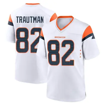 Youth Denver Broncos Adam Trautman White Game 2nd Jersey By Nike