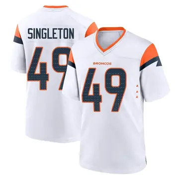 Youth Denver Broncos Alex Singleton White Game 2nd Jersey By Nike