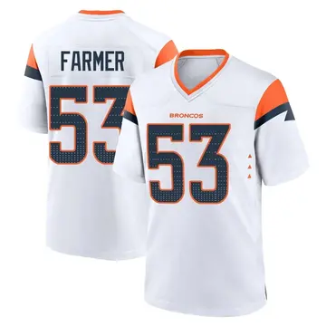 Youth Denver Broncos Andrew Farmer White Game 2nd Jersey By Nike