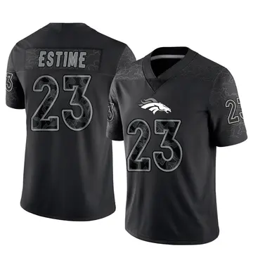 Youth Denver Broncos Audric Estime Black Limited Reflective Jersey By Nike