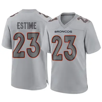 Youth Denver Broncos Audric Estime Gray Game Atmosphere Fashion Jersey By Nike