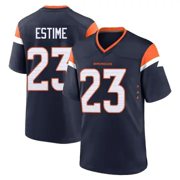 Youth Denver Broncos Audric Estime Navy Game Alternate Jersey By Nike