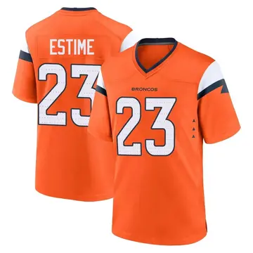 Youth Denver Broncos Audric Estime Orange Game Jersey By Nike