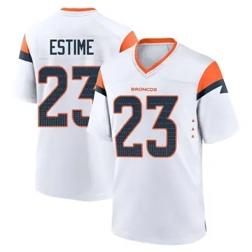 Youth Denver Broncos Audric Estime White Game 2nd Jersey By Nike