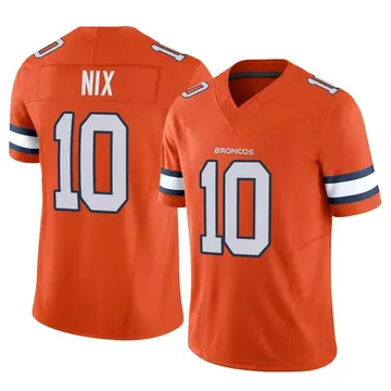 Youth Denver Broncos Bo Nix Orange Limited Vapor F.U.S.E. Jersey By Nike