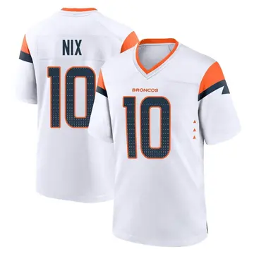 Youth Denver Broncos Bo Nix White Game 2nd Jersey By Nike