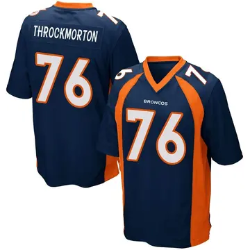 Youth Denver Broncos Calvin Throckmorton Navy Blue Game Alternate Jersey By Nike