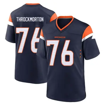 Youth Denver Broncos Calvin Throckmorton Navy Game Alternate Jersey By Nike