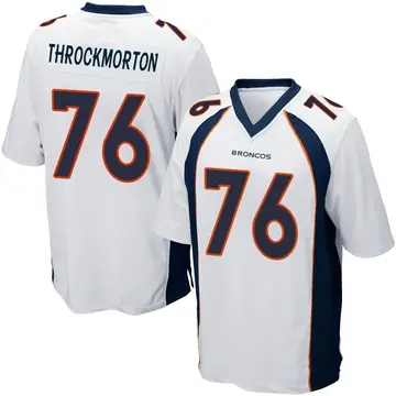 Youth Denver Broncos Calvin Throckmorton White Game Jersey By Nike