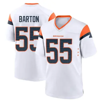 Youth Denver Broncos Cody Barton White Game 2nd Jersey By Nike