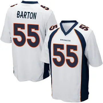 Youth Denver Broncos Cody Barton White Game Jersey By Nike