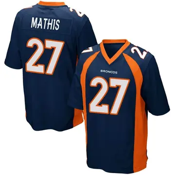 Youth Denver Broncos Damarri Mathis Navy Blue Game Alternate Jersey By Nike