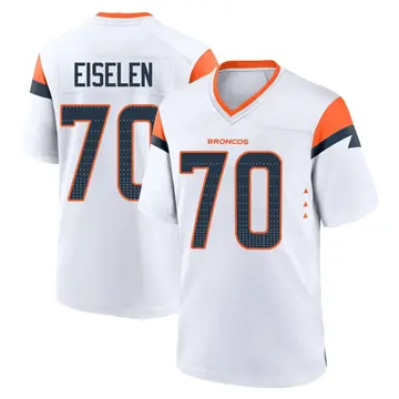 Youth Denver Broncos Dieter Eiselen White Game 2nd Jersey By Nike