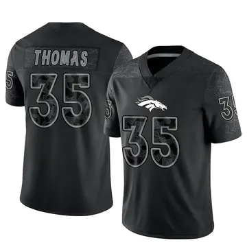 Youth Denver Broncos Dymonte Thomas Black Limited Reflective Jersey By Nike