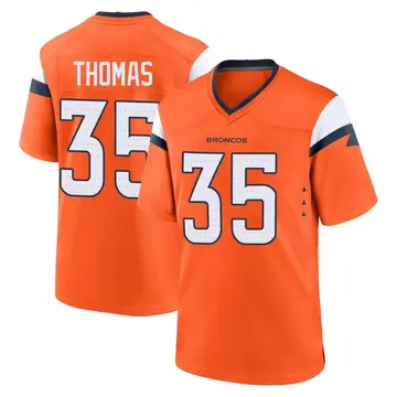 Youth Denver Broncos Dymonte Thomas Orange Game Jersey By Nike