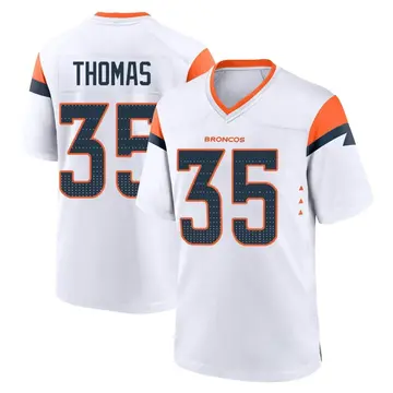 Youth Denver Broncos Dymonte Thomas White Game 2nd Jersey By Nike