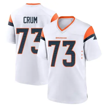 Youth Denver Broncos Frank Crum White Game 2nd Jersey By Nike