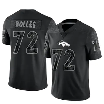 Youth Denver Broncos Garett Bolles Black Limited Reflective Jersey By Nike