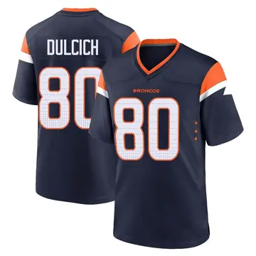 Youth Denver Broncos Greg Dulcich Navy Game Alternate Jersey By Nike