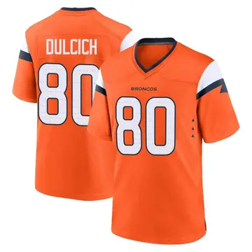 Youth Denver Broncos Greg Dulcich Orange Game Jersey By Nike