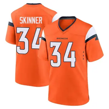 Youth Denver Broncos JL Skinner Orange Game Jersey By Nike