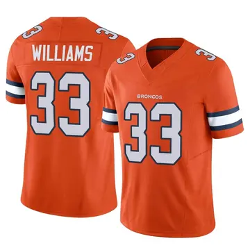 Youth Denver Broncos Javonte Williams Orange Limited Vapor F.U.S.E. Jersey By Nike