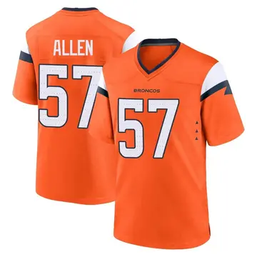 Youth Denver Broncos Jaylon Allen Orange Game Jersey By Nike