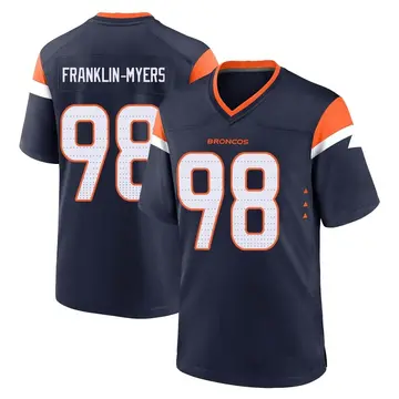 Youth Denver Broncos John Franklin-Myers Navy Game Alternate Jersey By Nike