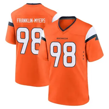 Youth Denver Broncos John Franklin-Myers Orange Game Jersey By Nike