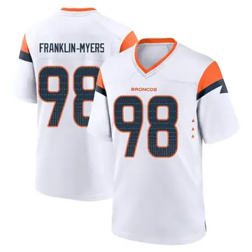 Youth Denver Broncos John Franklin-Myers White Game 2nd Jersey By Nike