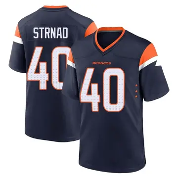 Youth Denver Broncos Justin Strnad Navy Game Alternate Jersey By Nike