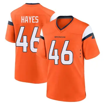 Youth Denver Broncos Kaleb Hayes Orange Game Jersey By Nike