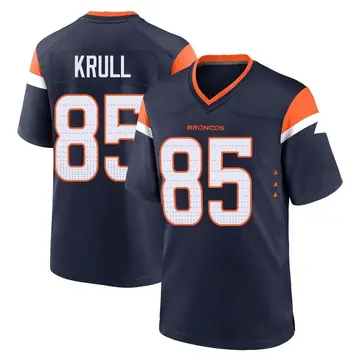 Youth Denver Broncos Lucas Krull Navy Game Alternate Jersey By Nike