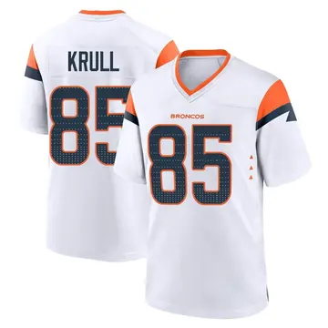 Youth Denver Broncos Lucas Krull White Game 2nd Jersey By Nike