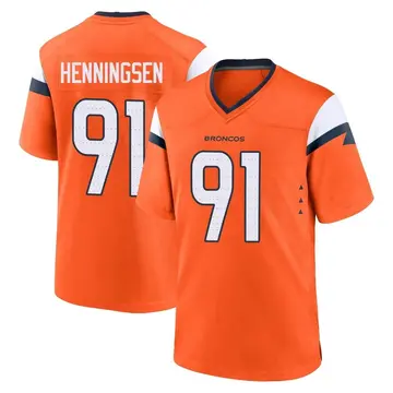 Youth Denver Broncos Matt Henningsen Orange Game Jersey By Nike