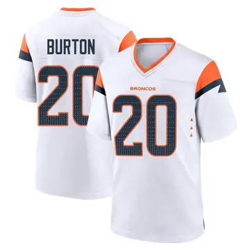 Youth Denver Broncos Michael Burton White Game 2nd Jersey By Nike