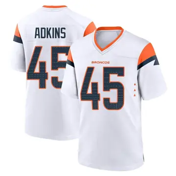 Youth Denver Broncos Nate Adkins White Game 2nd Jersey By Nike