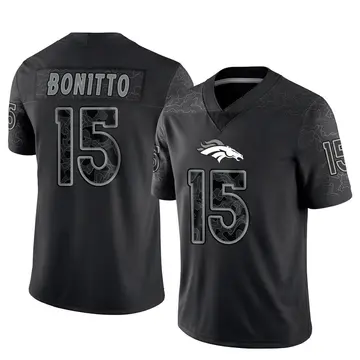 Youth Denver Broncos Nik Bonitto Black Limited Reflective Jersey By Nike