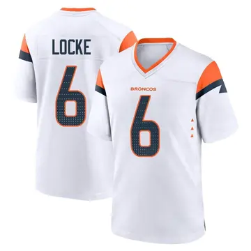 Youth Denver Broncos P.J. Locke White Game 2nd Jersey By Nike