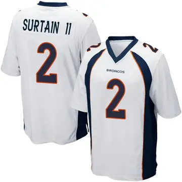 Youth Denver Broncos Pat Surtain II White Game Jersey By Nike