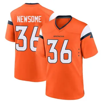 Youth Denver Broncos Quinton Newsome Orange Game Jersey By Nike