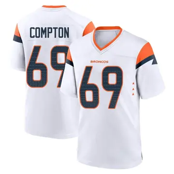 Youth Denver Broncos Tom Compton White Game 2nd Jersey By Nike