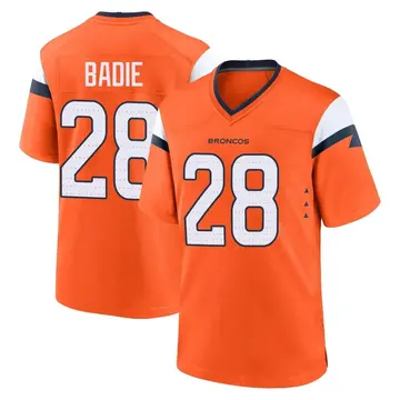 Youth Denver Broncos Tyler Badie Orange Game Jersey By Nike