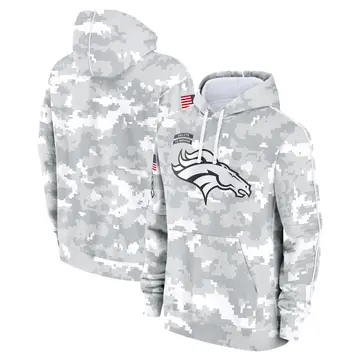 Youth Denver Broncos White/Gray 2024 Salute To Service Pullover Hoodie By Nike