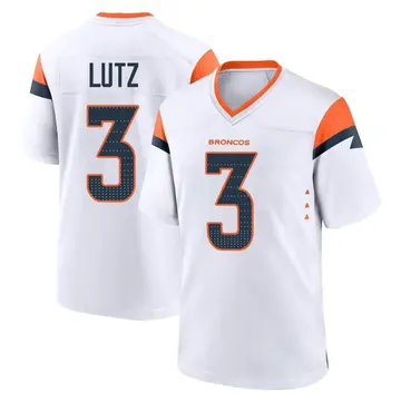 Youth Denver Broncos Wil Lutz White Game 2nd Jersey By Nike