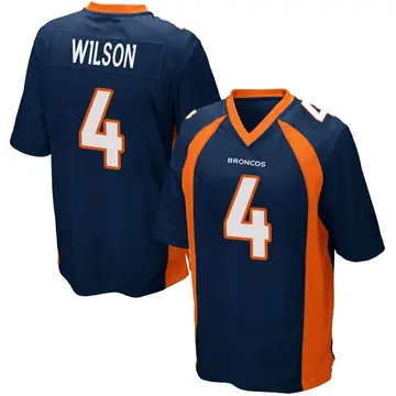 Youth Denver Broncos Zach Wilson Navy Blue Game Alternate Jersey By Nike